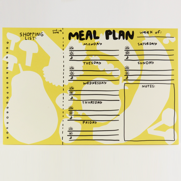 HAND ILLUSTRATED MEAL PLANNER PAD