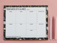 FLORAL HAND ILLUSTRATED WEEKLY PLANNER PAD