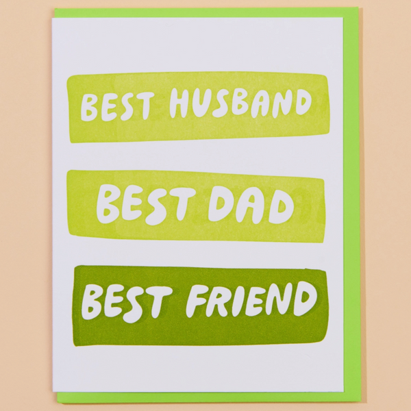 BEST HUSBAND DAD FRIEND FATHER'S DAY CARD