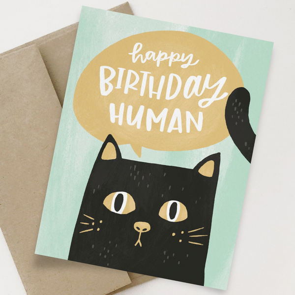 CAT HAPPY BIRTHDAY HUMAN CARD