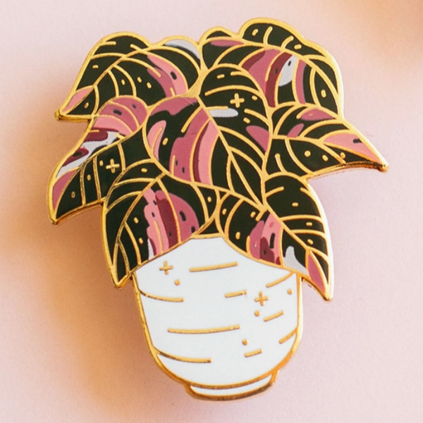 PINK PRINCESS PHILODENDRON ENAMEL PIN