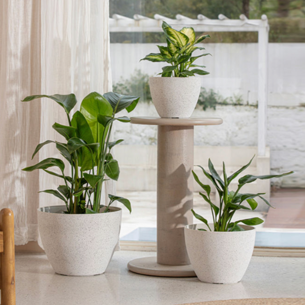 recycled plastic pots for plants Speckle Texture Recycled Plastic Planter