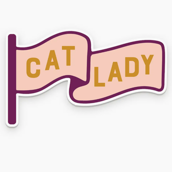 CAT LADY FLAG STICKER