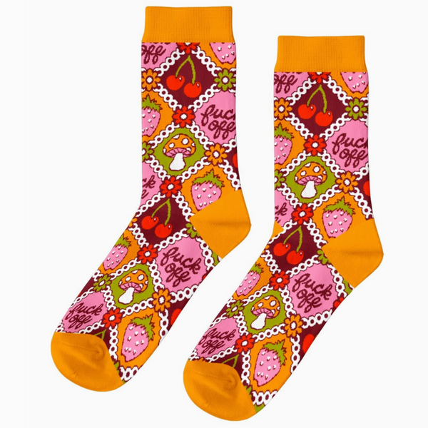Fuck Off Retro Women's Crew Socks