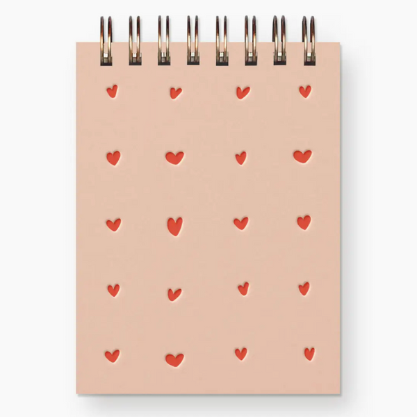 Mini Jotter Notebook - Hearts Grid