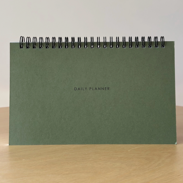 Undated Daily Planner In Forest Green