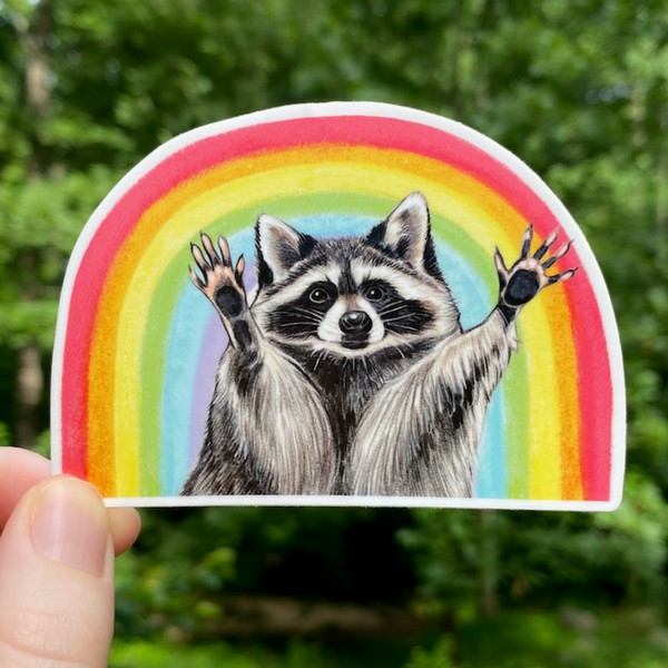 Rainbow Raccoon Sticker