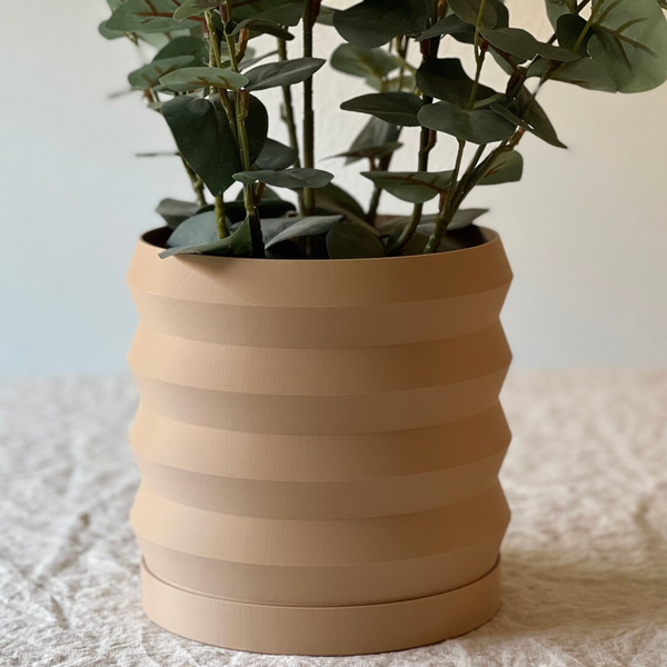 Lightweight Bubble Planter Pot With Drip Tray - Large