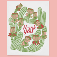 Retro Cactus Thank You Card