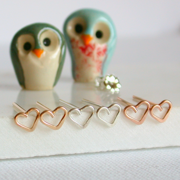 Handmade Itty Bitty Heart Earrings