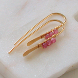 Gemstone Wrapped Petite Threader Earrings