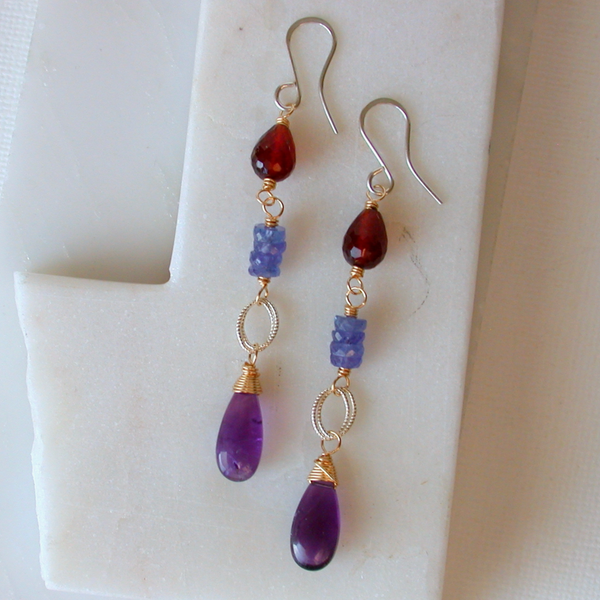 Royal Linear Gemstone Earrings