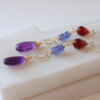 Royal Linear Gemstone Earrings