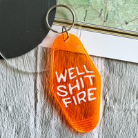 Motel Tag Keychain - Well Shit Fire