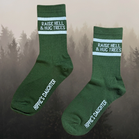 Raise Hell + Hug Trees Gym Socks