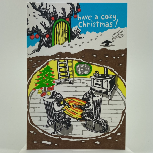 Squirrels Cozy Christmas Card