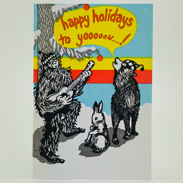 Sasquatch + Friends Happy Holidays Card