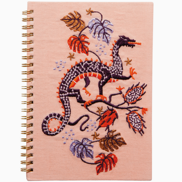 Ring Bound Embroidered Notebook - Ember