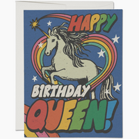 Unicorn Birthday Queen Card