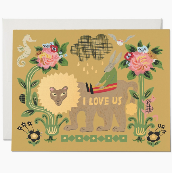 Lion + Rabbit I Love Us Card