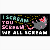 Opossum We All Scream Mini Bumper Sticker