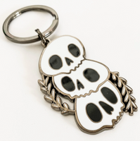 Stacked Skulls Enamel Keychain