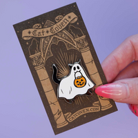 Ghost Cat Enamel Pin