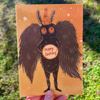 Mothman Happy Birthday Card