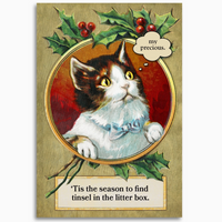 Tinsel Cat Holiday Card