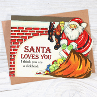 Santa Loves You Holiday Card