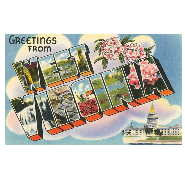 Vintage Style Postcard - Greetings From West Virginia