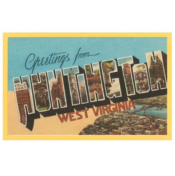 Vintage Style Postcard - Greetings From Huntington