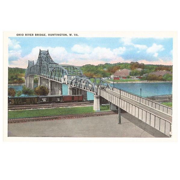 Vintage Style Postcard - Ohio River Bridge Huntington