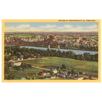 Vintage Style Postcard - Huntington Skyline