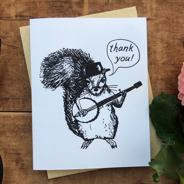 Squirrel Banjo Thank You Card