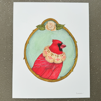 Floral Flight Crew: Cardinal Of Roses Print