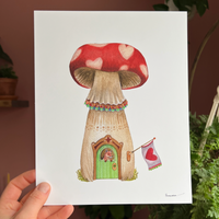 Fox In Mushroom Hello Love Print