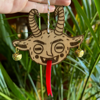 Engraved Wood Ornament - Krampus