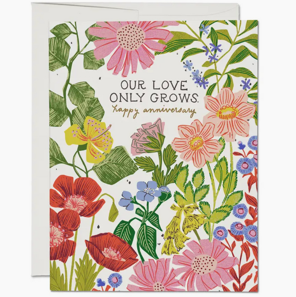 Our Love Only Grows Anniversary Card