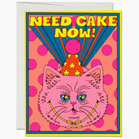 Kitty need Cake Now Birthday Card