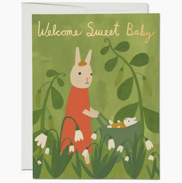 Bunny Welcome Sweet Baby Card