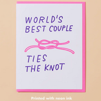 World's Best Couple Ties The Knot Wedding Card