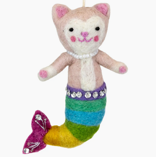 Felt Ornament - Rainbow Purrmaid