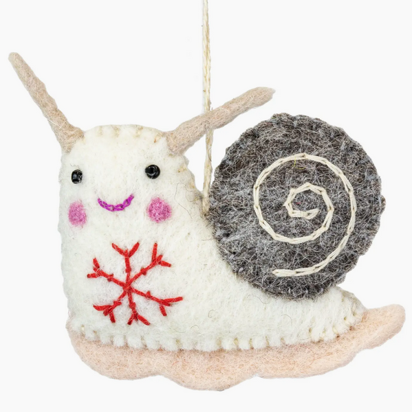 Felt Ornament - Snowflake Snail