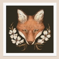 Fox + Dogwoods Art Print