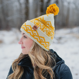 Snowflake Pattern Pom Beanie