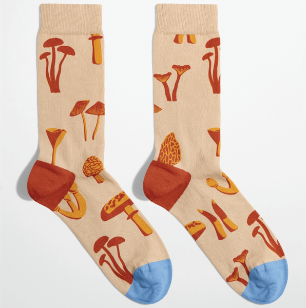 Burnt Orange Mushroom Socks