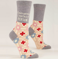 Blue Q Women's Crew Socks - Emergency Contact Person