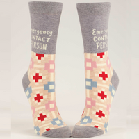 Blue Q Women's Crew Socks - Emergency Contact Person