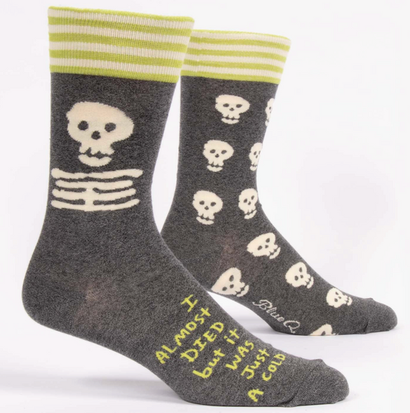 Blue Q Men's Crew Socks - I Almost Died